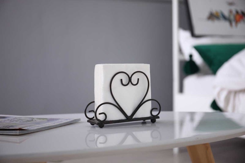 Owlgift Metal Table Napkin Holder Freestanding Tissue Dispenser (Black) - Image 4